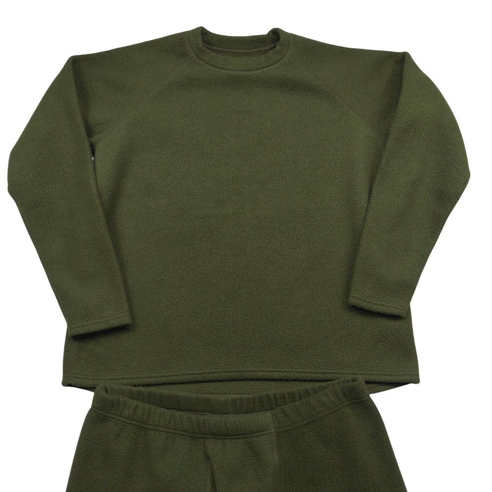 Cabelas Mens XL Regular Thermal Fleece Set Fleece Olive Green Long‎ Sleeve Pants